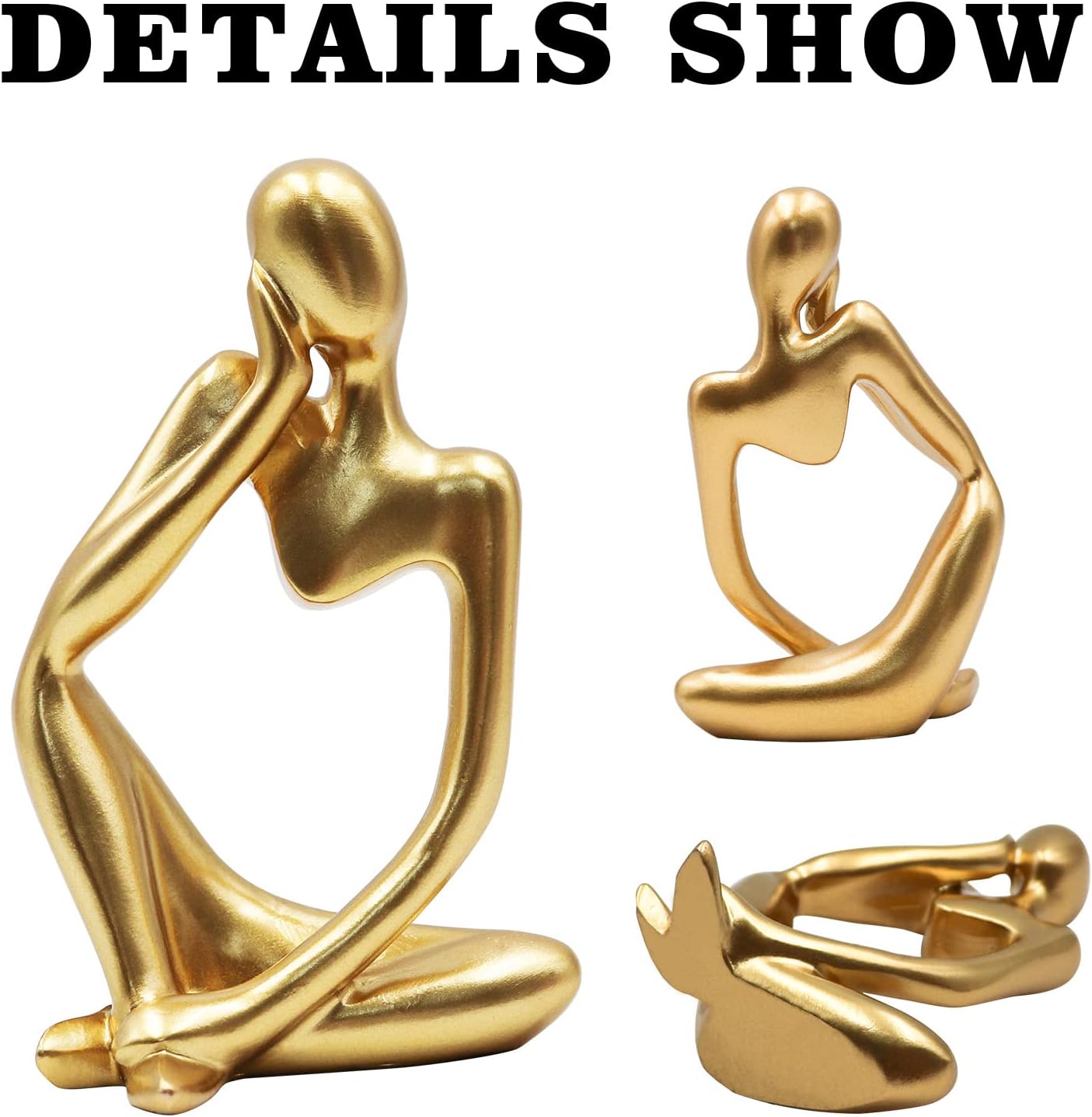 Thinker Statues And Sculptures, Sandstone Resin Thinker Statue Ornaments, Abstract Style Sculptures, Housewarming Gifts, Housewarming Decorations, Living Room Dining Desk Decorations (Right, Small)