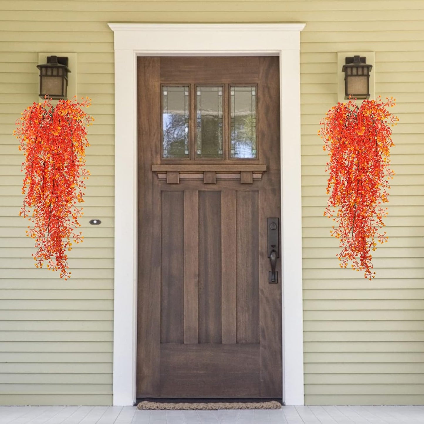 RECUTMS Fake Hanging Plants Artificial Ferns for Outdoor Hanging Faux Plants Vine Ivy Faux Fern Hanging Vines Wall Plants for Home Garden Party Wedding Decor (White 4P)