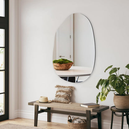 White Round Mirror 30 Inch, Circle Wall Mirrors for Bathroom, Bedroom Living Room or Entryway