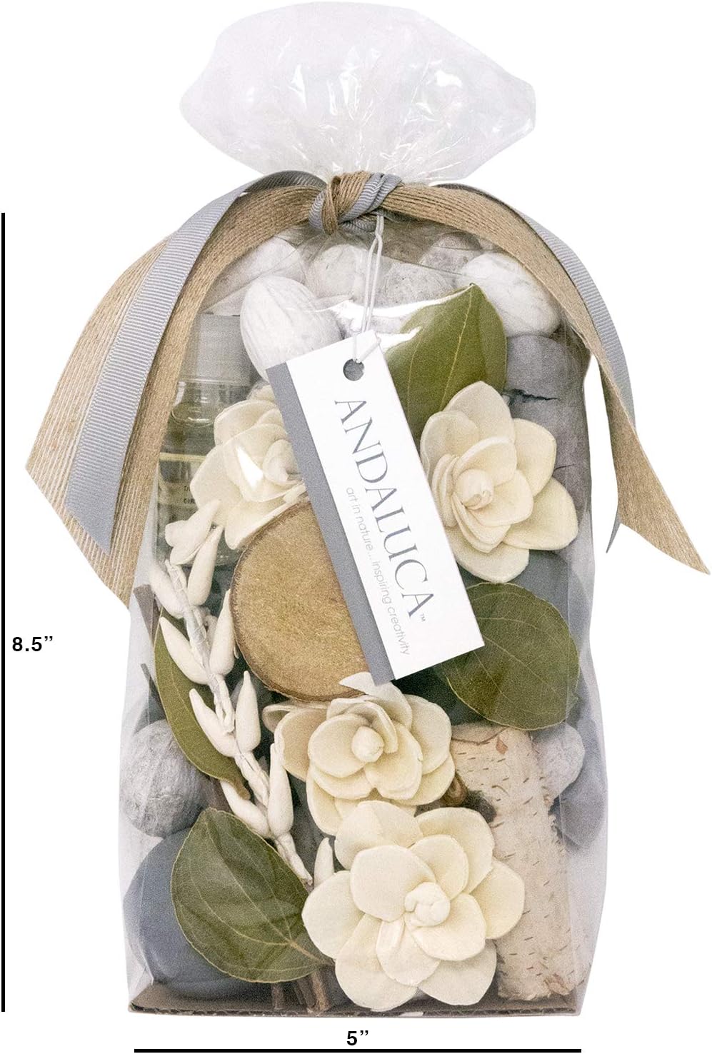 ANDALUCA Secrets of Spring Scented Potpourri | Made in California | Large 20 oz Bag + Fragrance Vial | Notes of Citron, Jasmine and Soft Woods | Floral Spring Home Fragrance