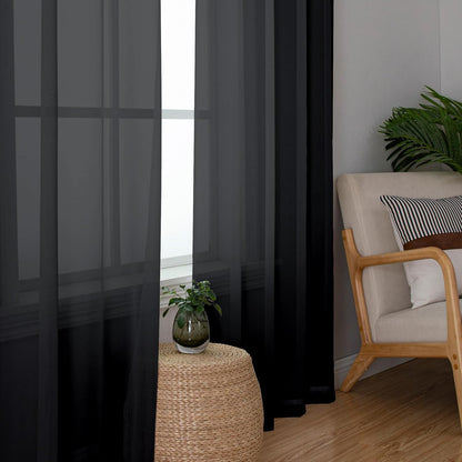 Chyhomenyc Sheer White Valances for Windows 2 Pack, Small Window Curtains for Living Room Bathroom Cafe Laundry Basement, Modern Top Dual Rod Pocket Voile Curtain, 42W x 14L inches, White - Colors B