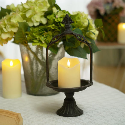 Homemory 6"x3" Outdoor Waterproof Flameless Candles, LED Candles, Battery Operated Candles with Remote and Timers, Electric Fake Plastic Pillar Candles, Ivory White, Set of 2