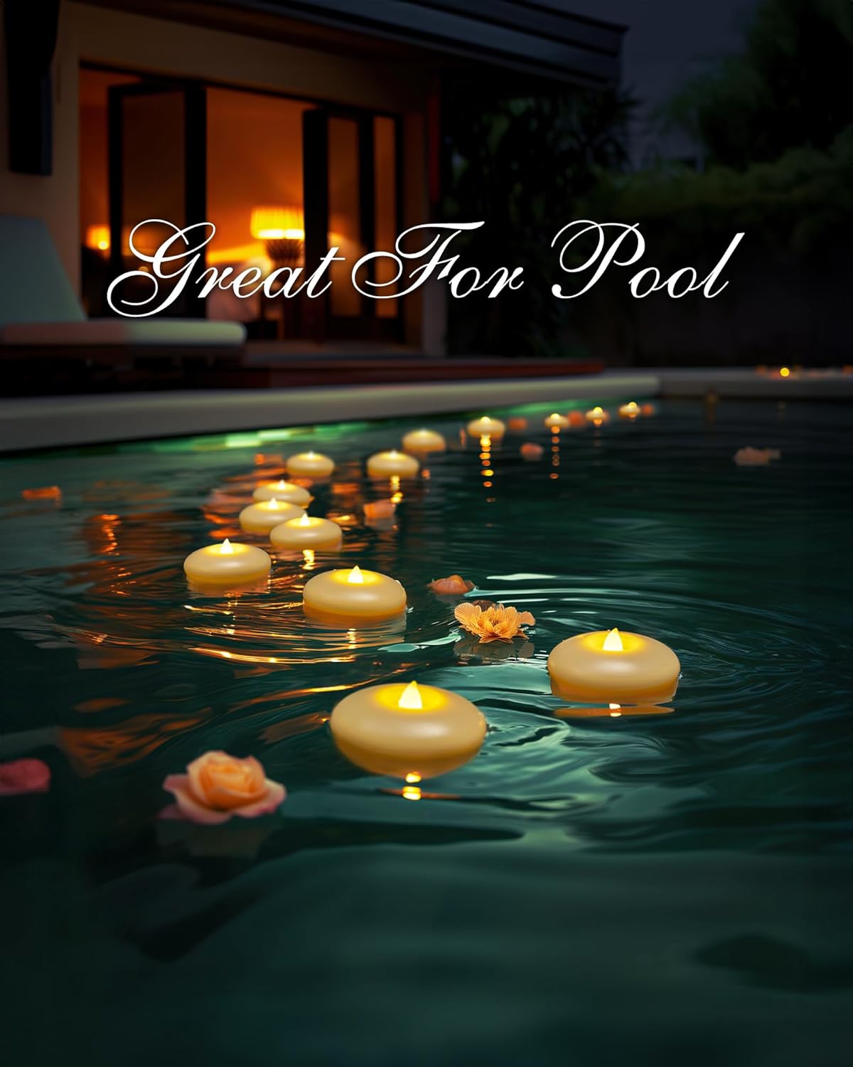 Homemory 24 Pack 3” Flameless Led Floating Candles, 200 Hour White Battery Operate Waterproof Tealights for Cylinder Vases, Centerpieces at Wedding Decor, Party, Pool