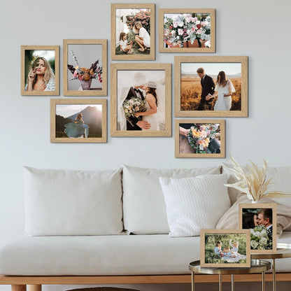 LUCKYLIFE Picture Frames Collage Wall Decor 10-Pack, Gallery Wall Frame Set with 8x10 5x7 4x6 Frames in 3 Different Finishes
