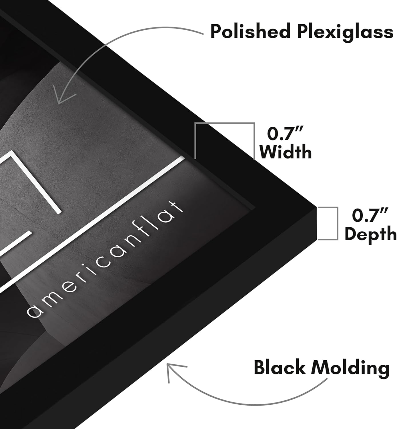 Americanflat 24x36 Poster Frame with Polished Plexiglass - Streamline Collection - Thin Border Picture Frame for Wall Display - Hanging Hardware Included - Black - Colors D