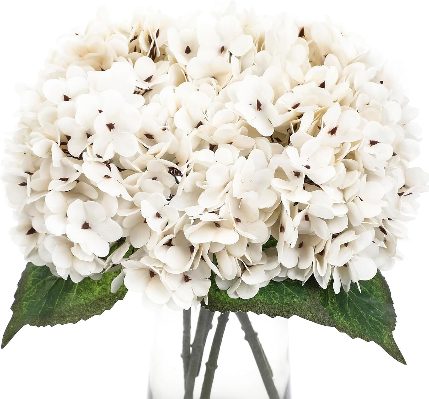 Kimura's Cabin 6pcs White Hydrangea Artificial Flowers Silk Fake Hydrangeas Faux Hydrangea Flowers with Stems for Wedding Bouquets Arrangement Home Table Centerpieces Baby Shower Party Decoration