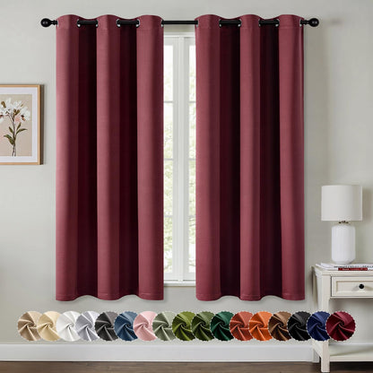 MIULEE Blackout Curtains for Bedroom Living Room 2 Panels, Thermal Insulated Room Darkening Drapes Grommet Noise Reducing Light Blocking Window Treatments 63 Inches Long 40x63 Inch Black - Colors A