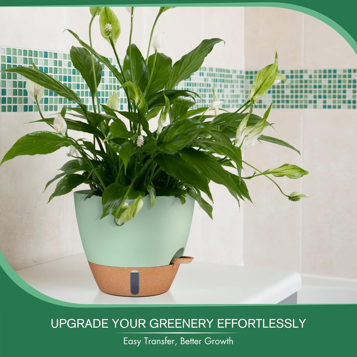 montresor 12/10/8 Inch Self Watering Pots for Indoor Plants Plastic Large Plant Pots for Outdoor Plants, Water Level Window & Spacious Reservoir Flower Pots Decorative Planter with Drainage and Tray
