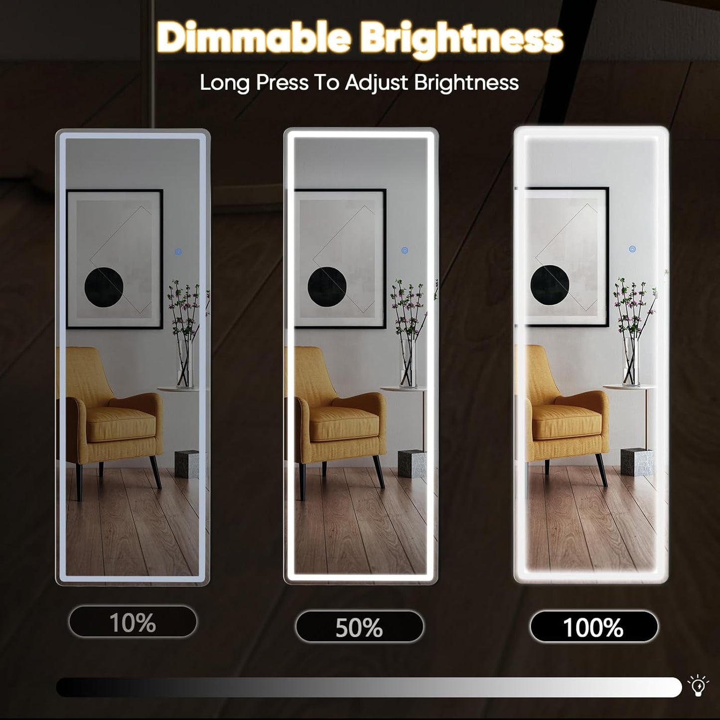DUMOS Full Length Mirror 64"x21" Full Body Floor Mirror for Bedroom or Cloakroom, Can Stand Alone, Hang or Lean Against Wall, Tall Wall Mirror with Stand, Black