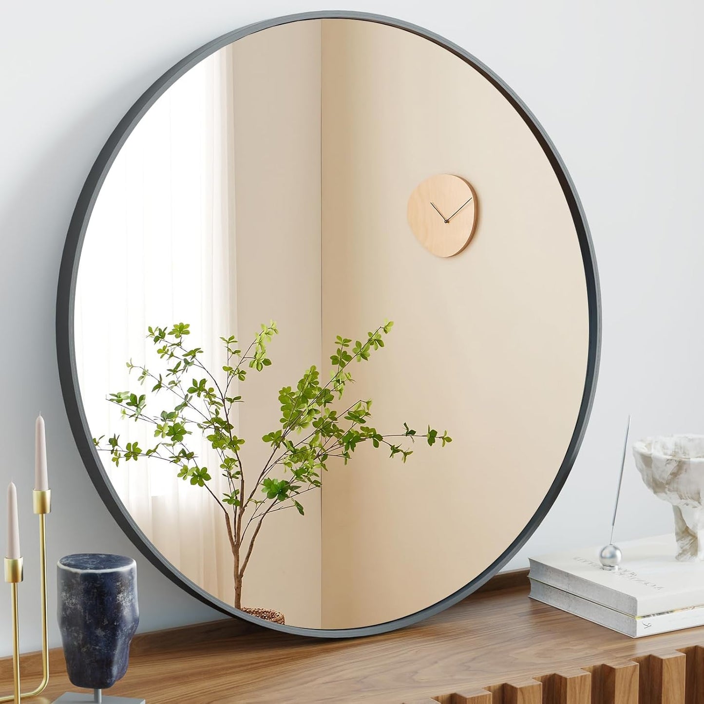 NEWBULIG Gold Round Wall Mirror 36 Inch, Bathroom Mirrors for Over Sink, Wall Decor for Bathroom, Entryway, Bedroom, Vanity