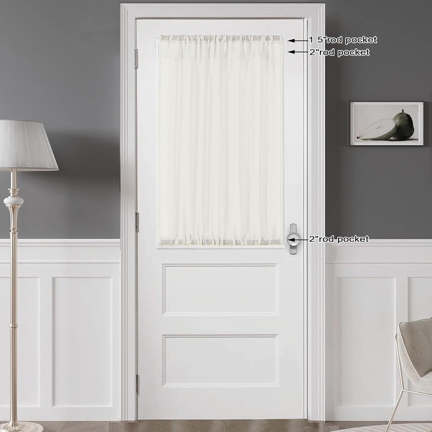 Chyhomenyc Sheer White Valances for Windows 2 Pack, Small Window Curtains for Living Room Bathroom Cafe Laundry Basement, Modern Top Dual Rod Pocket Voile Curtain, 42W x 14L inches, White - Colors C