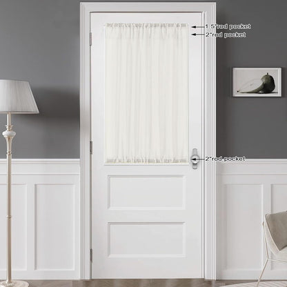 Chyhomenyc Sheer White Valances for Windows 2 Pack, Small Window Curtains for Living Room Bathroom Cafe Laundry Basement, Modern Top Dual Rod Pocket Voile Curtain, 42W x 14L inches, White - Colors C