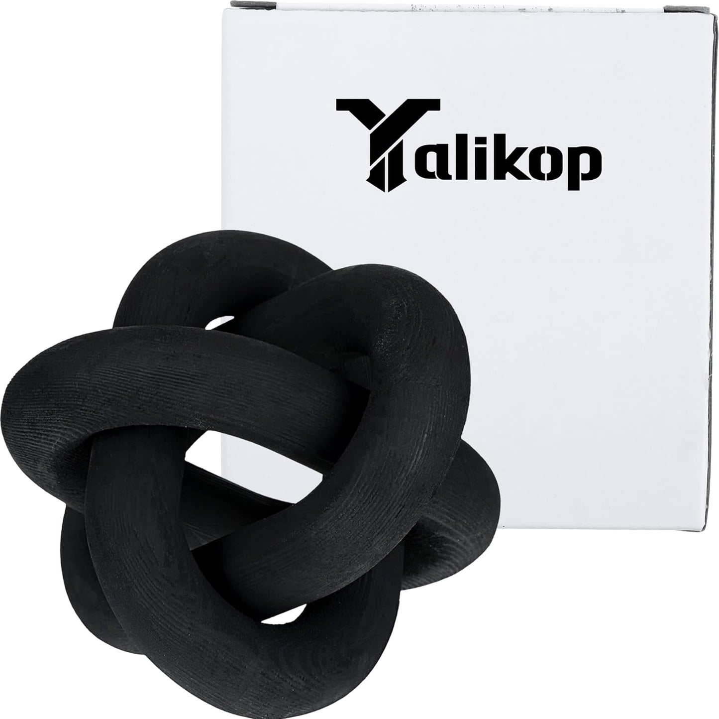 Yalikop 3 Link Wood Knot Decor Rustic Home Décor Accents Hand Carved Coffee Table Decoration, Boho Chain Link Decoration, Modern Shelf, Rustic Objects for Home Living Room Bedroom(White)