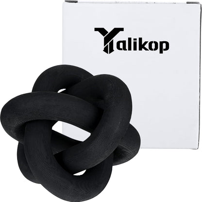 Yalikop 3 Link Wood Knot Decor Rustic Home Décor Accents Hand Carved Coffee Table Decoration, Boho Chain Link Decoration, Modern Shelf, Rustic Objects for Home Living Room Bedroom(White)