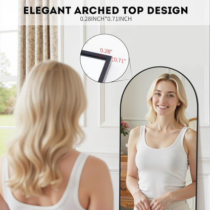 Simple Deluxe Arched Full Length Mirror, 71"x26"Large Floor Mirrors, for Wall Door Bedroom Bathroom Living Room (Gold)