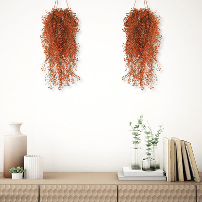 RECUTMS Fake Hanging Plants Artificial Ferns for Outdoor Hanging Faux Plants Vine Ivy Faux Fern Hanging Vines Wall Plants for Home Garden Party Wedding Decor (White 4P)