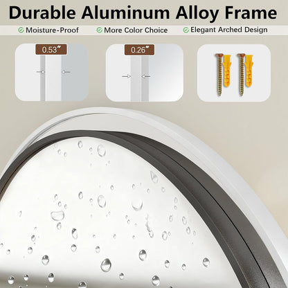 57" x 20" Arched Full Length Mirror - Wall Mounted/Floor Mirror Aluminum Alloy Frame Full Body Mirrors for Bathroom Living Room Bedroom and Entryway,Black