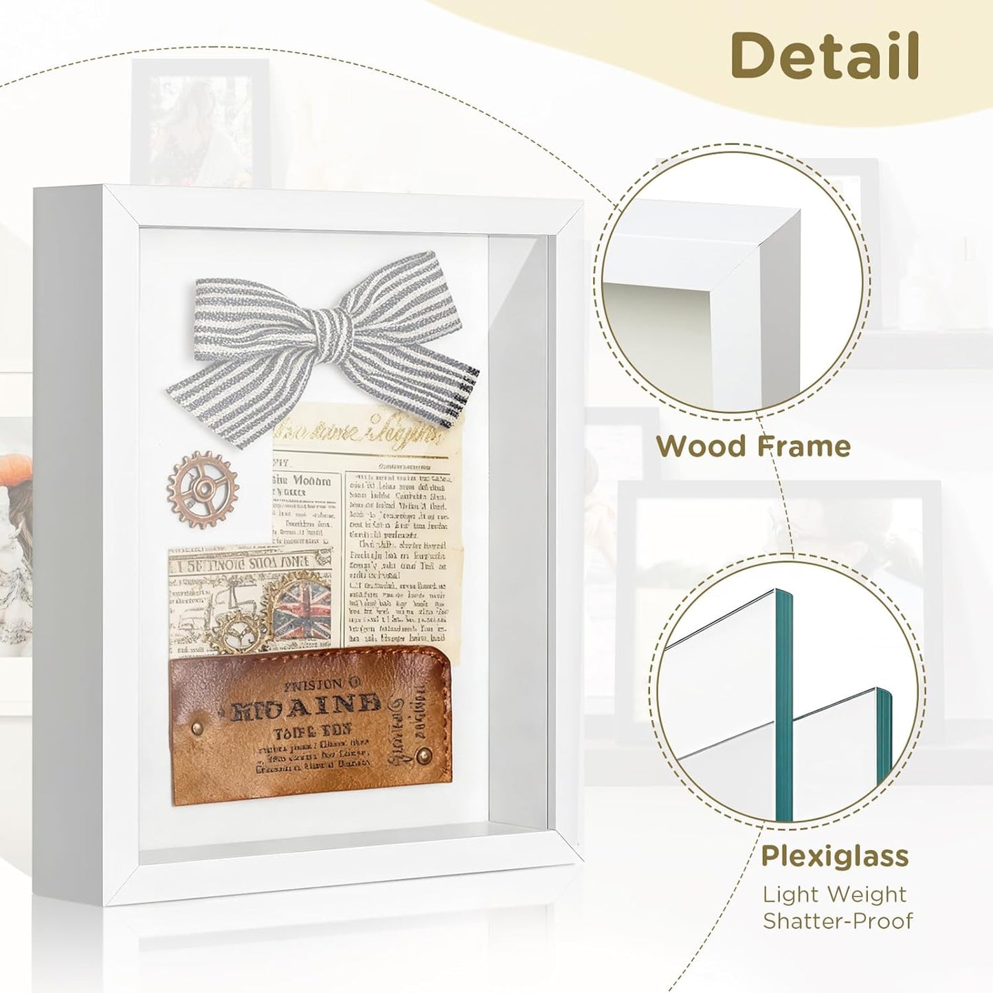 Shadow Box Frame 8x10 - 3 Pack Wood Deep Shadowbox with Glass Shadow Boxes Display Cases Suitable for Photos, Dried Flowers, Handicrafts Picture Frames for Wall (Black)