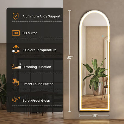 Mirror Full Length, Upgraded 16"x59" Body Wall Mirrors with Shatter-Proof Glass, Floor Standing, Hanging or Leaning, Tall Mirror with Stand Aluminum Alloy Frame for Bedroom Cloakroom