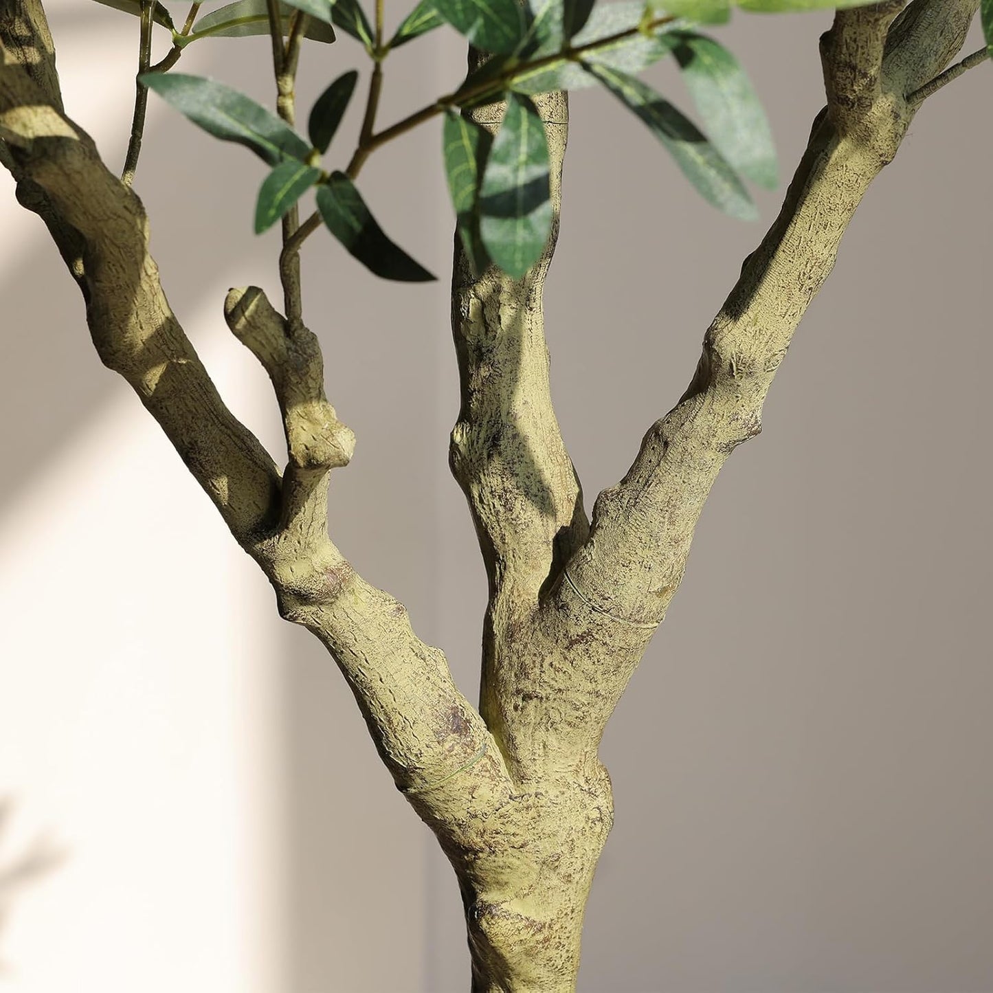 Verinatural Olive Tree Artificial Indoor, 8FT Tall Faux Olive Tree with 18in White Planter, Artificial Plants with Natural Wood Trunk and Lifelike Fruits for Home Office Decor,VN205