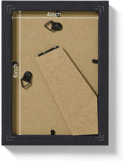 Vittanly 8x10 Picture Frames Set of 9, Shatter Resistant Plexiglass, Display 5x7 Pictures with Mat or 8x10 without Mat, Photo Frames for Wall or Tabletop, Engineered Wood, Black - Colors B