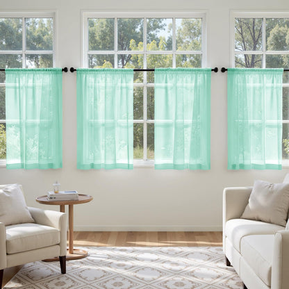 MIULEE White Sheer Curtains 84 Inches Long, 4 Panels Set, Light Filtering Rod Pocket Voile Drapes for Living Room and Bedroom, Airy Soft Fabric Window Treatments, 42 x 84 Inches