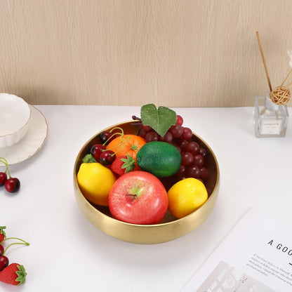 Key Bowl for Entryway Table Decorative Key Dish for Organizing Tabletop Catch All Bowl Gold Fruit Bowls for Kitchen Counter, Coffee Table,7.4 Inches