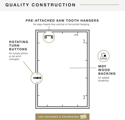 MCS Studio Gallery 16x24 Poster Frame Black Woodgrain Engineered Wood, Vertical & Horizontal Wall Hanging Large Picture Frame for Photos, Posters & Art Prints (1-Pack)