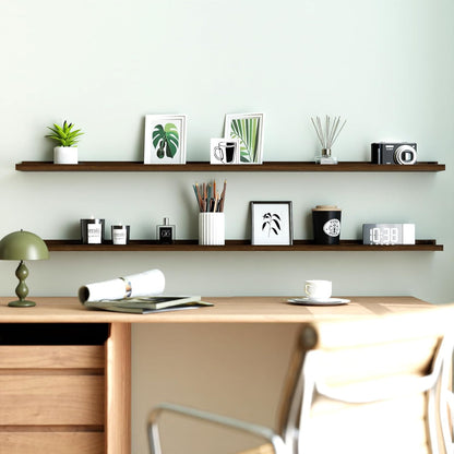 White Floating Shelves for Wall Decor, Wall Mounted Wood Storage Shelf for Bedroom, Living Room, Bathroom, Kitchen, Nursery, Display Picture Ledge Shelf with Lip Set of 2-14 Inches, White