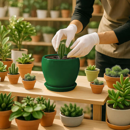 Deep Dream 6 Inch Plant Pots- Ceramic Planter Pot with Drainage Hole and Saucer, Round Flower Pot for Indoor Outdoor Succulent, Snake Plants and Cactus, Blue
