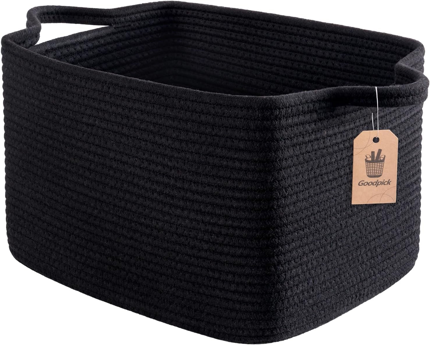 Goodpick Cube Storage Bins - Towel, Book, Cloth, Shoes, Closet Shelf Woven Baskets for Office, Baby Laundry, Toys, 13''x10''x9''