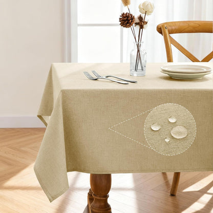 Pureegg Rectangle Linen Tablecloth Waterproof & Stain Resistant, Wrinkle-Free Table Cloth Adds Elegance and Protection, Ideal for Dining, Party, Wedding and Outdoor, 52 x 70 Inch, Sage Green