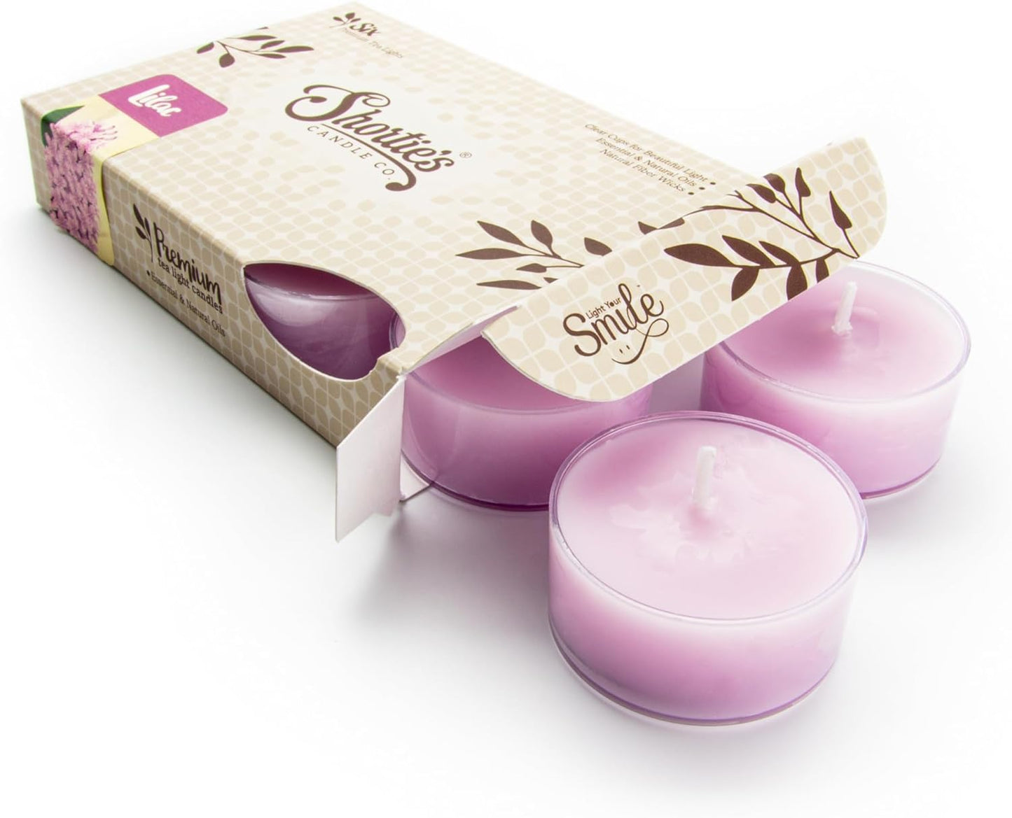 Pure English Lavender Premium Tealight Candles - Highly Scented with Essential & Natural Oils - 6 Purple Tea Lights - Beautiful Candlelight - Made in the USA - Flower & Floral Collection