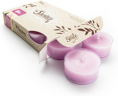 Pure English Lavender Premium Tealight Candles - Highly Scented with Essential & Natural Oils - 6 Purple Tea Lights - Beautiful Candlelight - Made in the USA - Flower & Floral Collection