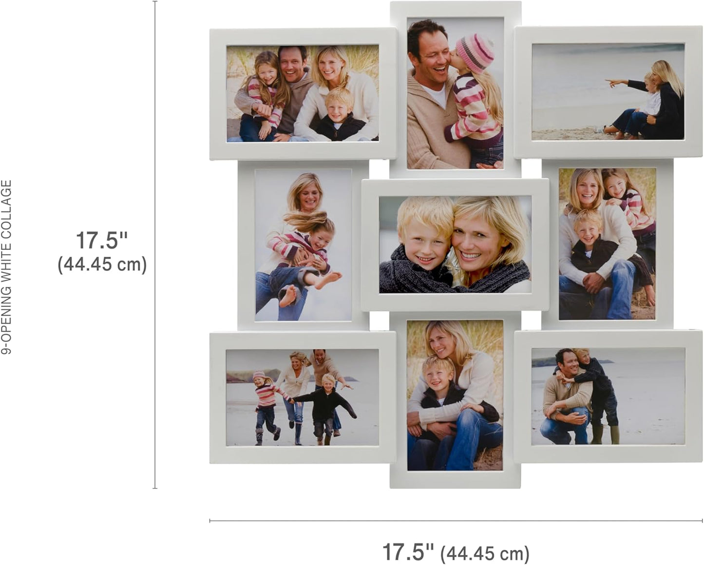 MELANNCO Collage Picture Frame for Wall, Holds 12 Photos - Six 4x6 and Six 6x4 Images, 18x23 Inch Black Plastic Frame, Hang Horizontal or Vertical, Gallery Wall Decor
