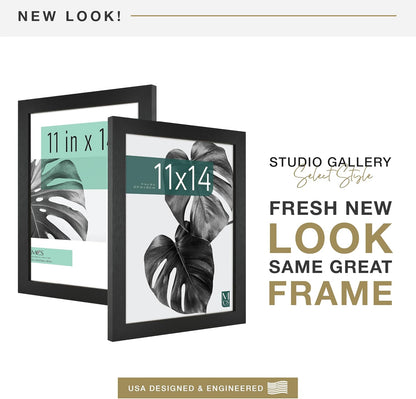 MCS Studio Gallery 16x24 Poster Frame Black Woodgrain Engineered Wood, Vertical & Horizontal Wall Hanging Large Picture Frame for Photos, Posters & Art Prints (1-Pack)