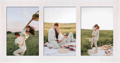 YESKAY 4x6 Picture Frame Collage for Wall Decor, Multiple Photo Collage Frames with Tempered Glass, 7-Opening for 4 x 6 Picture Frames, Rustic Brown, 1 Pack