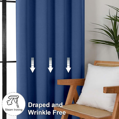 Simplebrand Ava Sage Green Blackout Curtains for Bedroom 63 Inch Length 2 Panels Set, Solid Thermal Insulated Energy Saving Rod Pocket Window Treatment Curtains Blackout Drapes, W40 x L63 Inch, Sage - Colors A