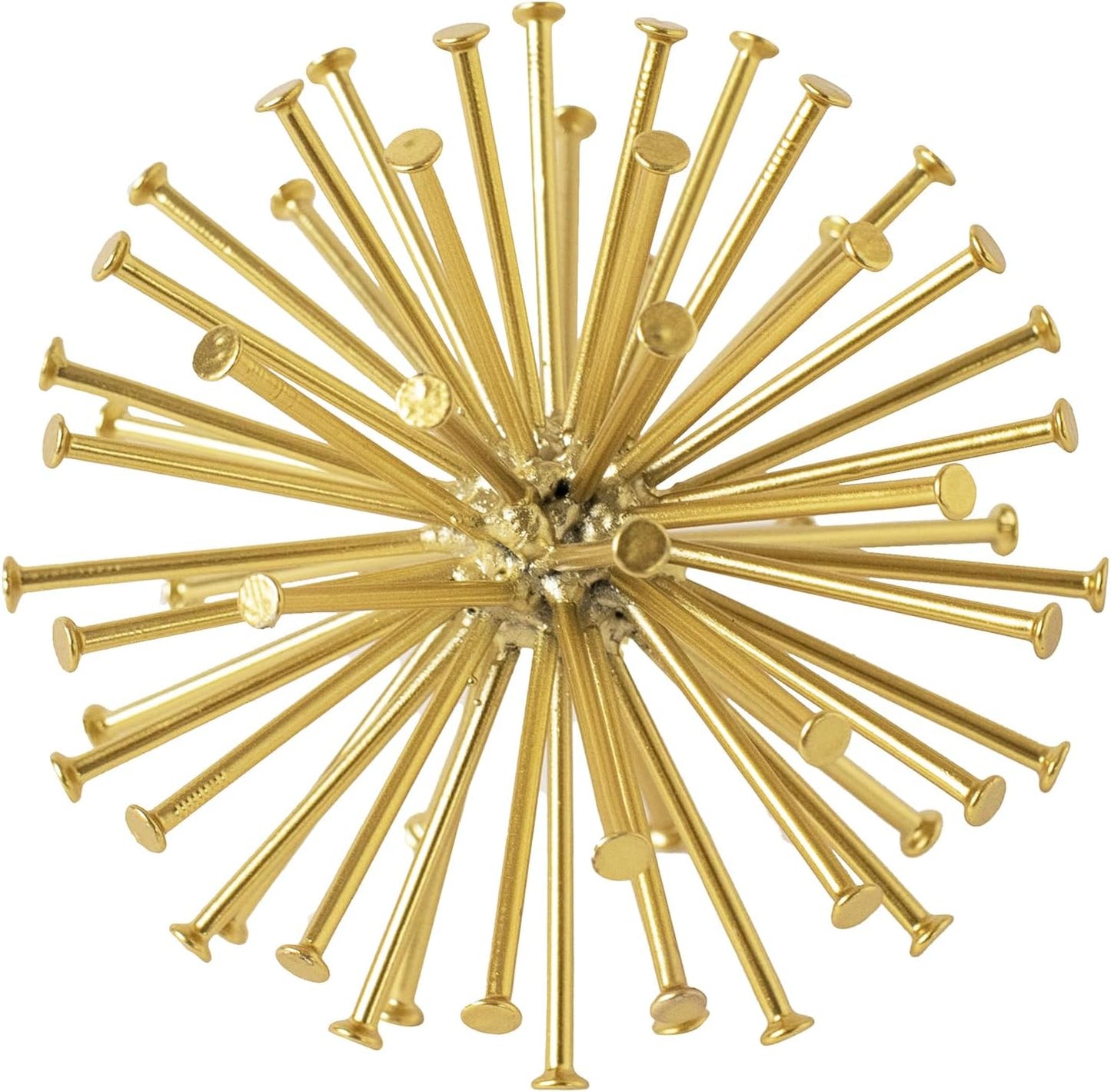 5.5" Gold Metal Geometric Sculpture, Modern Square Decorative Sphere, Small Tabletop Decoration Ball for Home Office Table Shelf Living Room Bedroom Desk Decor