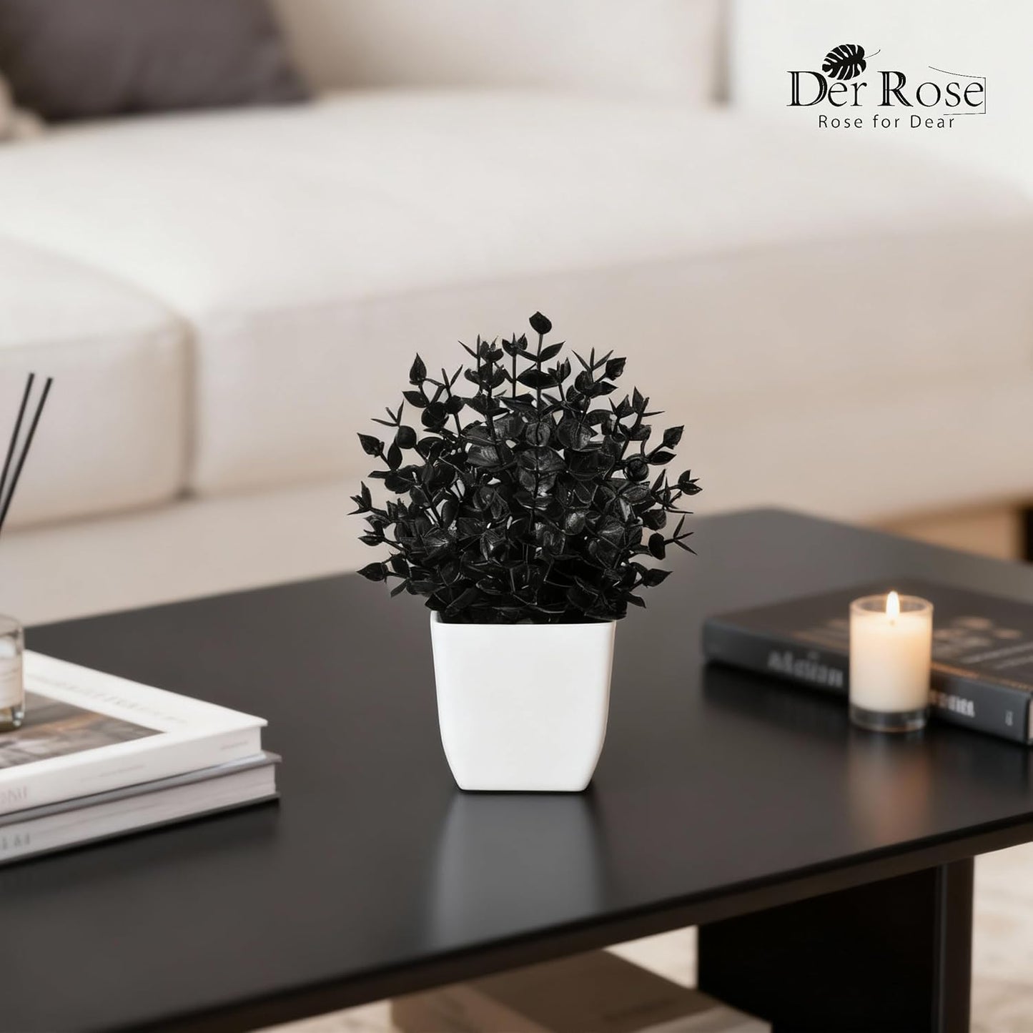 Der Rose 2 Pack Small Fake Plants Mini Artificial Potted Plants for Table Desk Home Laundry Room Bathroom Office Decor
