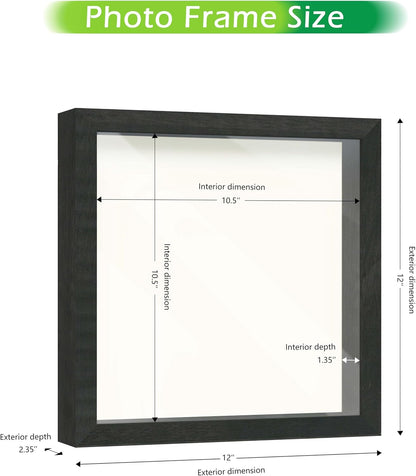 FrameWorks 11” x 14” Dark Oak Wooden Shadow Box Frame – Display Case with Soft Felt Back, Memory Box with Tempered Glass, Display Box with Elegant White Ball Push Pins, Wooden Flower Box