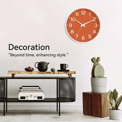 Roymnie Wall Clock Green, Silent Wall Clocks Battery Operated 8 Inch-Modern Non Ticking Analog Clock Decorative for Kitchen Office Bathroom Bedroom(Gold)