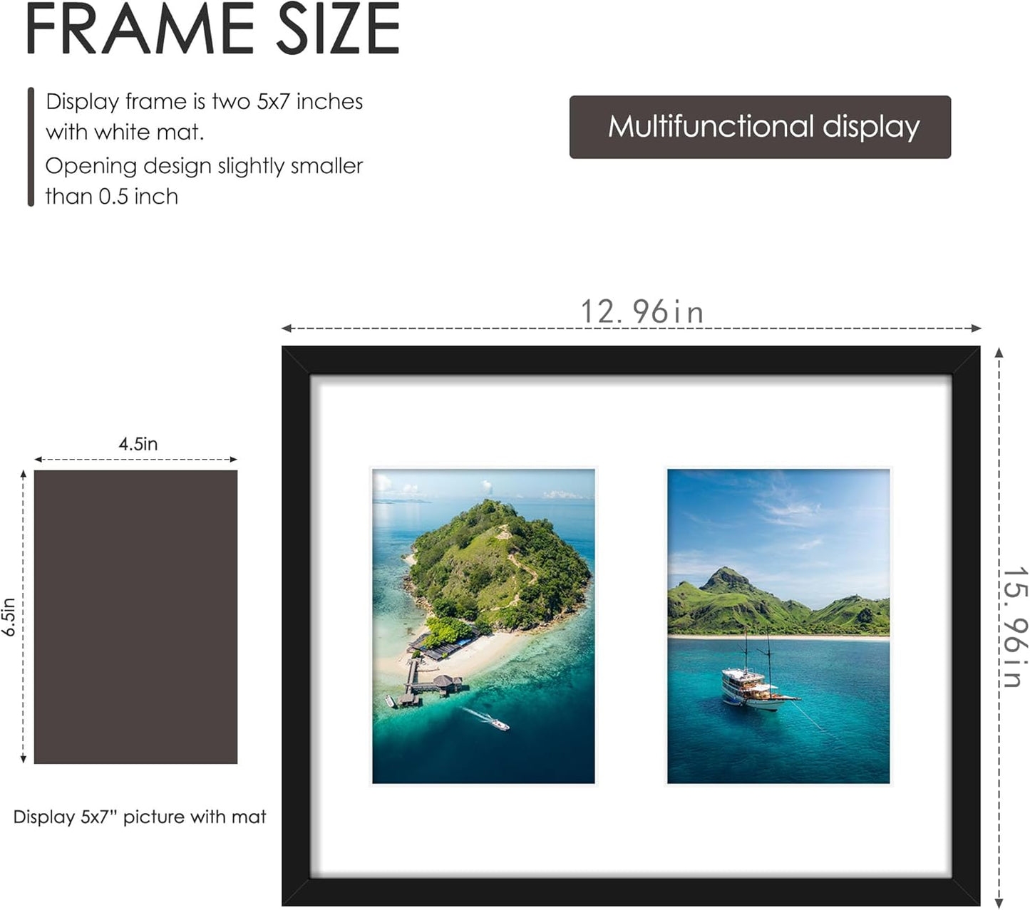 DUENPY 14x26 Collage Picture Frame 4x6 Collage Picture Frame Displays Twelve 4x6 inch Photos Available Horizontal Wall Mounting Display and Vertical Black - Colors B