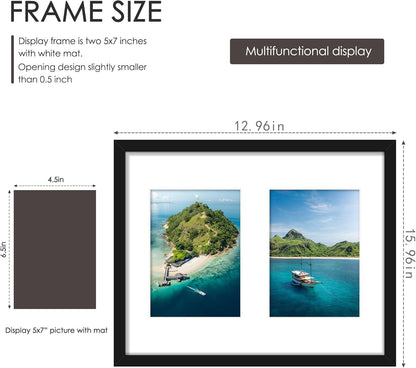 DUENPY 14x26 Collage Picture Frame 4x6 Collage Picture Frame Displays Twelve 4x6 inch Photos Available Horizontal Wall Mounting Display and Vertical Black - Colors B