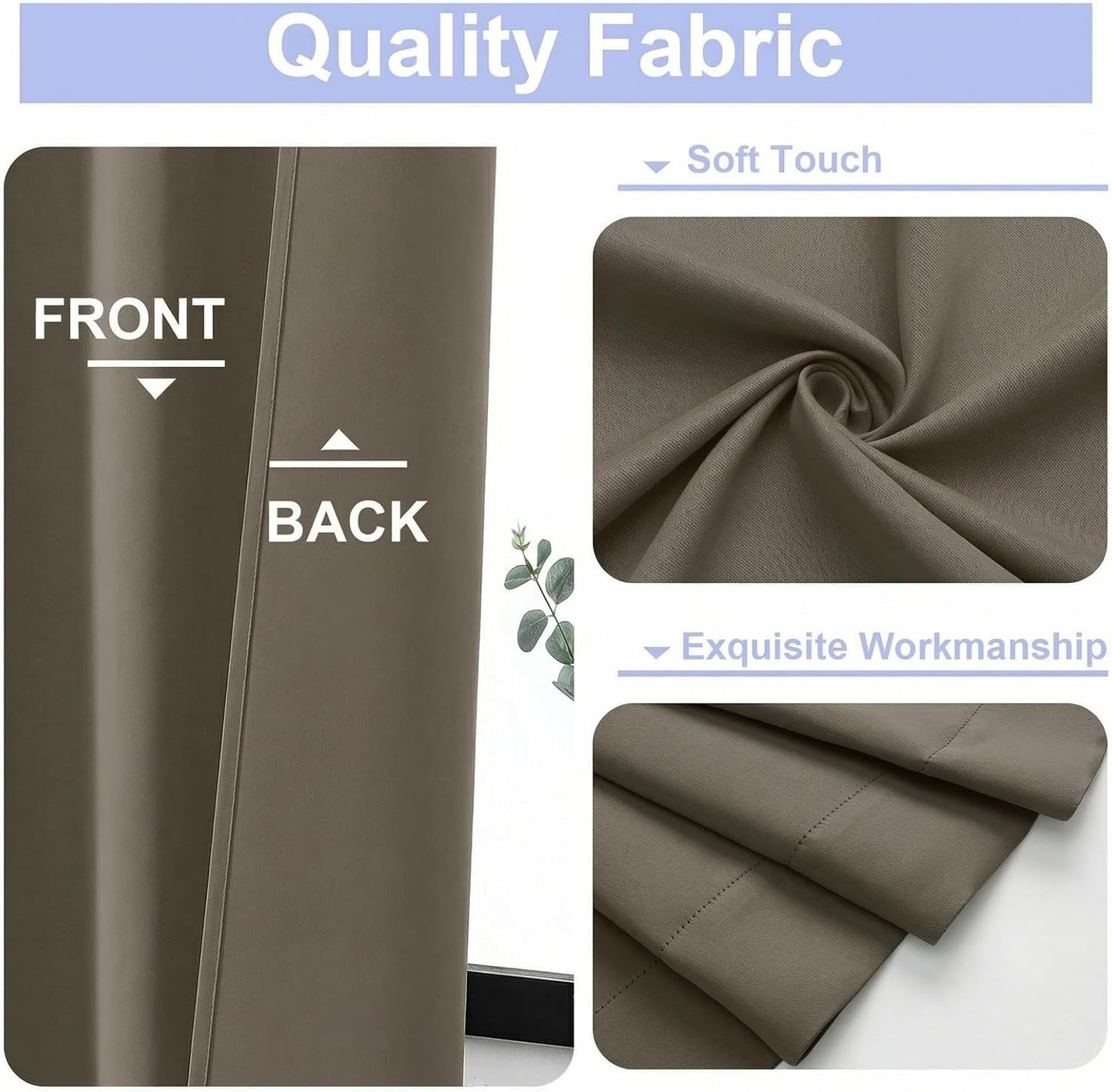 Simplebrand Ava Sage Green Blackout Curtains for Bedroom 63 Inch Length 2 Panels Set, Solid Thermal Insulated Energy Saving Rod Pocket Window Treatment Curtains Blackout Drapes, W40 x L63 Inch, Sage - Colors A
