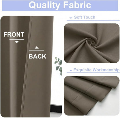 Simplebrand Ava Sage Green Blackout Curtains for Bedroom 63 Inch Length 2 Panels Set, Solid Thermal Insulated Energy Saving Rod Pocket Window Treatment Curtains Blackout Drapes, W40 x L63 Inch, Sage - Colors A