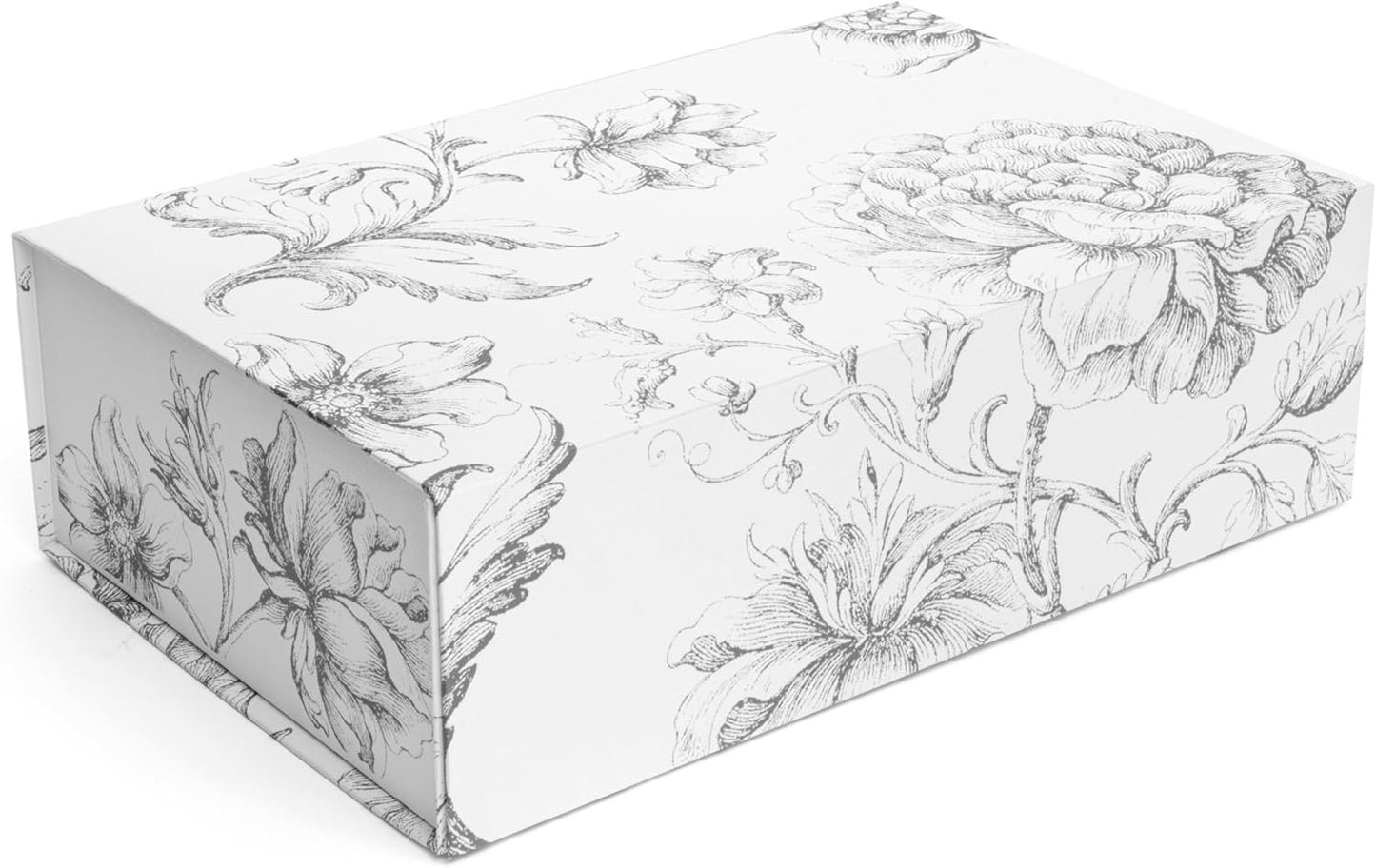 Luxury Keepsake Gift Box | Gold Floral Decorative Boxes with Magnetic Lids for Presents, Wedding Memory Box, and Bridal Gifts. 11.5" x 7.5" x 3.5"