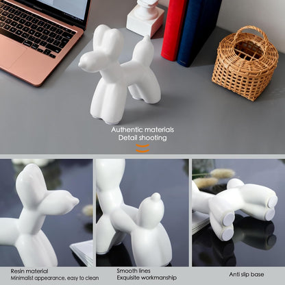Notakia Cute Ceramics Balloon Dog Statue Crafts Gold Living Room Desktop Decorations,Handmade Modern Small Ceramic Animal Statue Ornament Gold Home Decor Accents