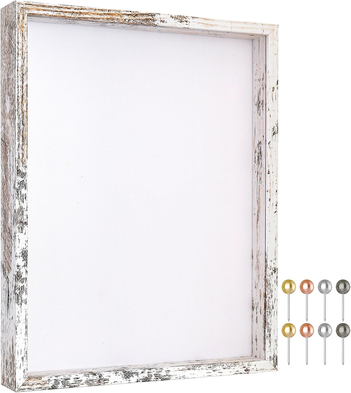 Califortree 8x8 Shadow Box Frame with Soft Linen Back - Push Pins Included, Memory Box Display Case for Flower, Tickets and 3D Items, Black