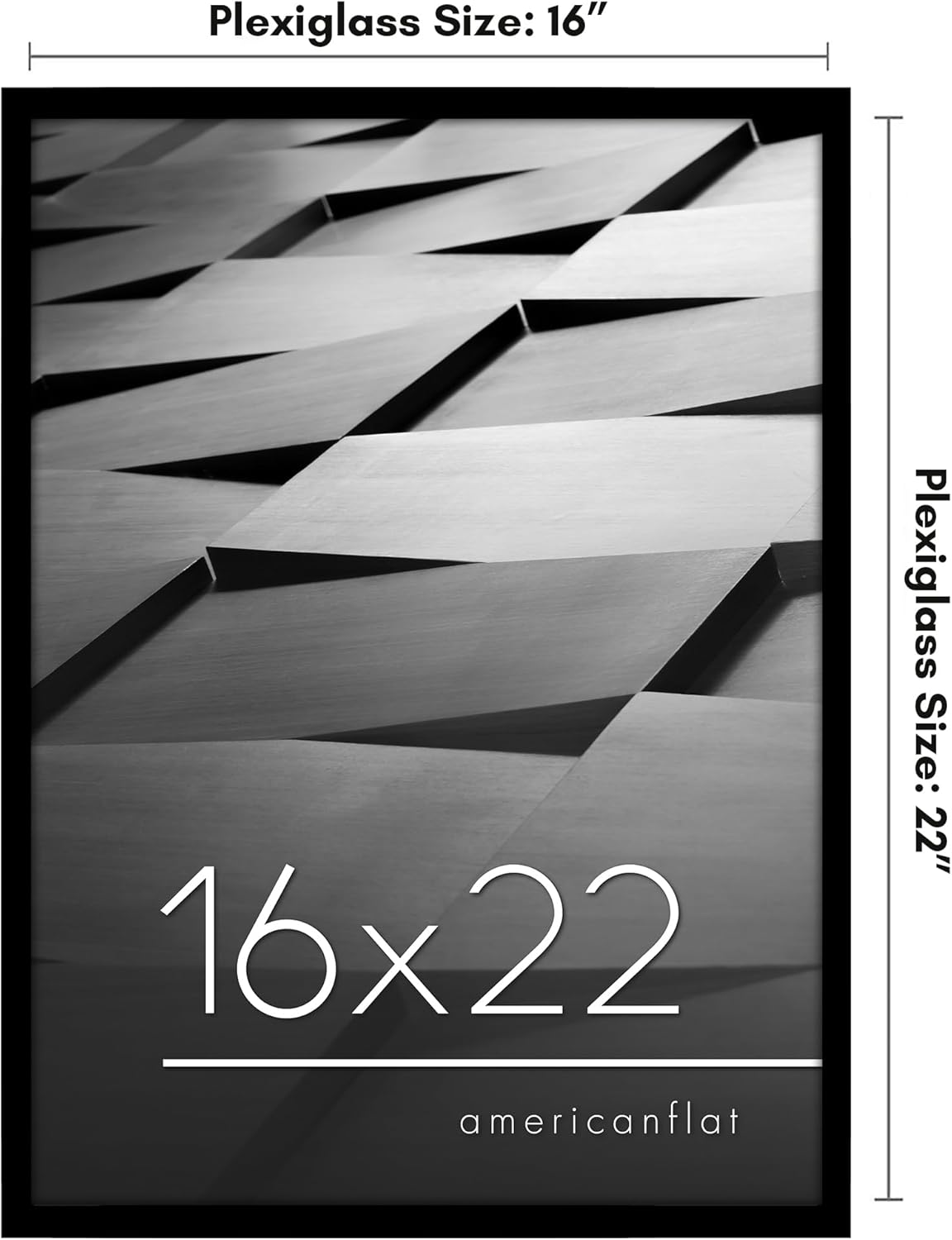 Americanflat 24x36 Poster Frame with Polished Plexiglass - Streamline Collection - Thin Border Picture Frame for Wall Display - Hanging Hardware Included - Black - Colors B